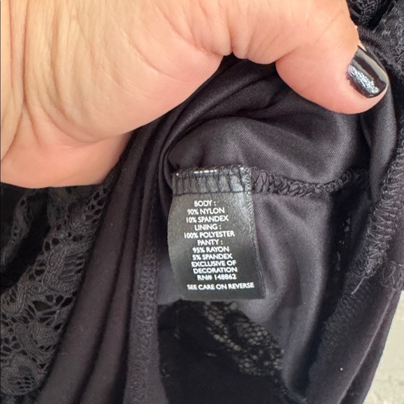 Torrid Black bodysuit Lace ruched NEW 3x stretch - Picture 4 of 9